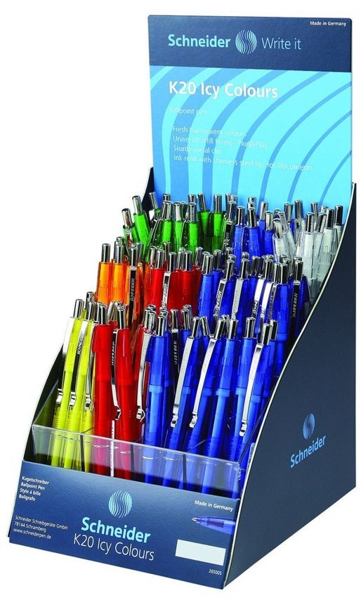 Display Długopisów Automatycznych Schneider K20 Icy Colours M 100 Szt. Miks Kolorów
