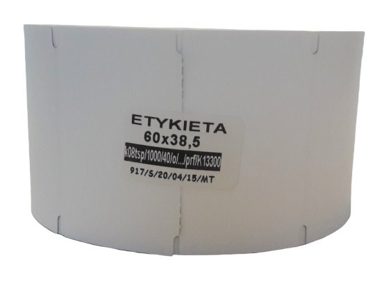 Etykiety Kartonowe 60x38 1000szt. Tuleja 40mm