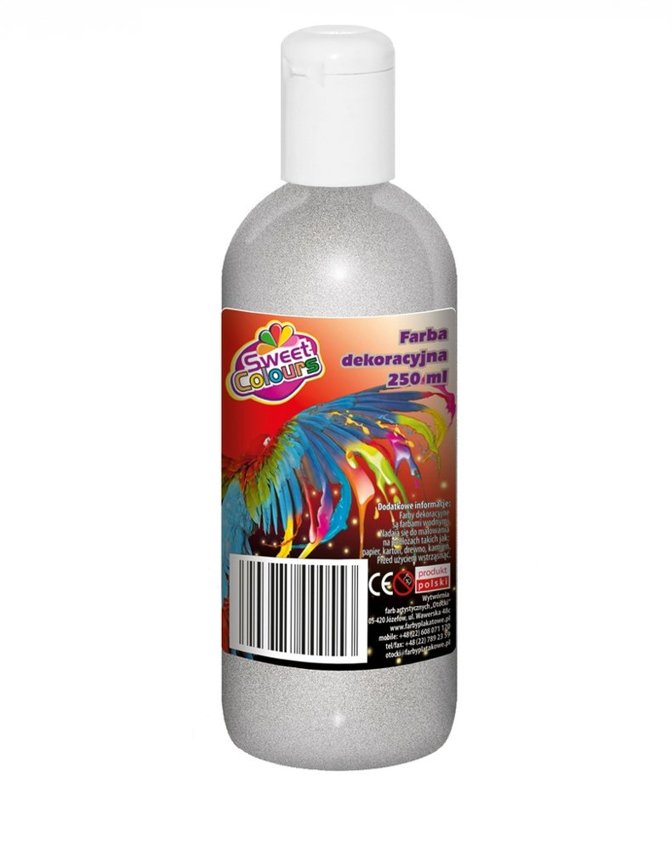 Farba Plakatowa 250ml Metaliczna Srebrna Sweet Colours / Otocki