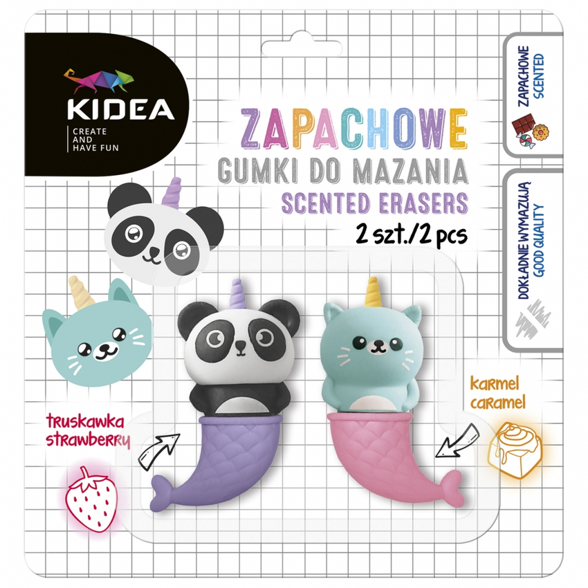 Gumka Zapachowa Kot/Panda 2szt. /Kidea