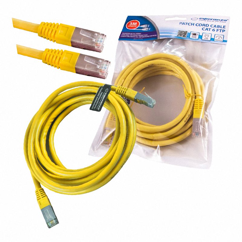 Kabel FTP CAT 6 3M Patchcord Żółty Esperanza