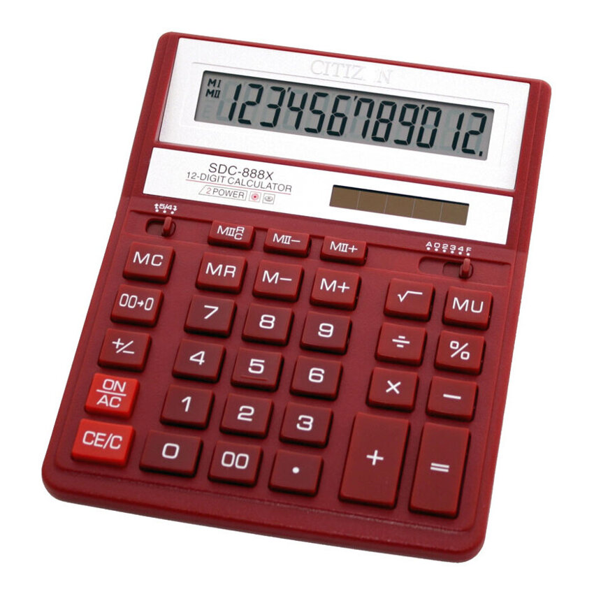 Kalkulator Citizen SDC-888XRD Czerwony