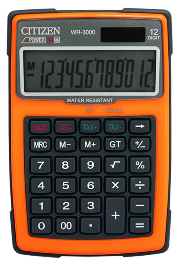 Kalkulator Wodoodporny Citizen Wr-3000 152X105mm Pomarańczowy