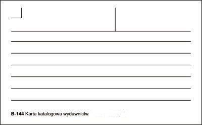 Karta Katalogowa Wydawnictw B-144 50szt. /W-X