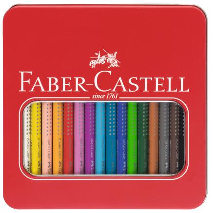 Kredki Jumbo Grip Trójkątne Opakowanie Metalowe 16 szt. Faber-Castell