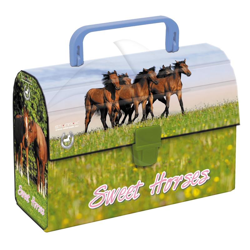 Kuferek Kartonowy z Rączką 200x145x80mm [298958] Sweet Horses /Starpak