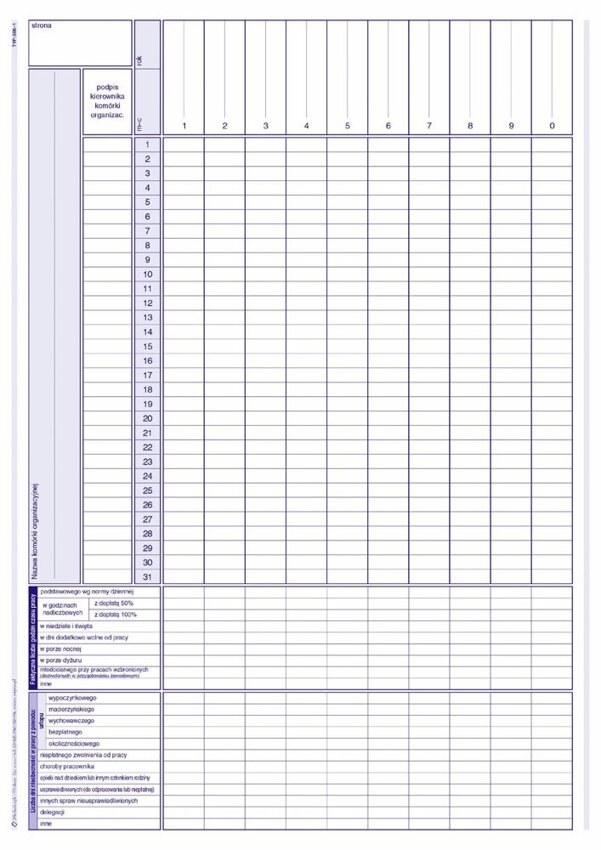 Lista Obecności A4 Offset 506-1/MiP