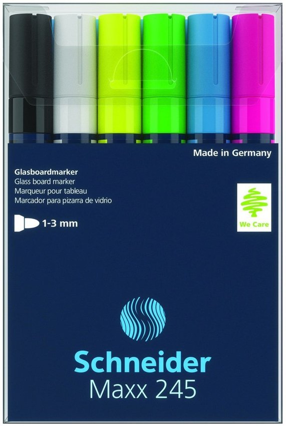 Marker Do Szklanych Tablic Schneider Maxx 245 2-3mm 6Szt. Mix Kolorów