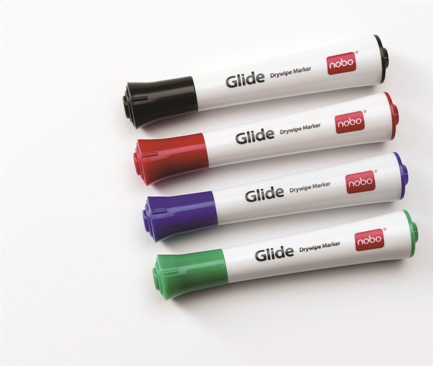 Marker Do Tablic Nobo Glide Drymarker Okrągły 1-3mm 4Szt. Mix Kolorów
