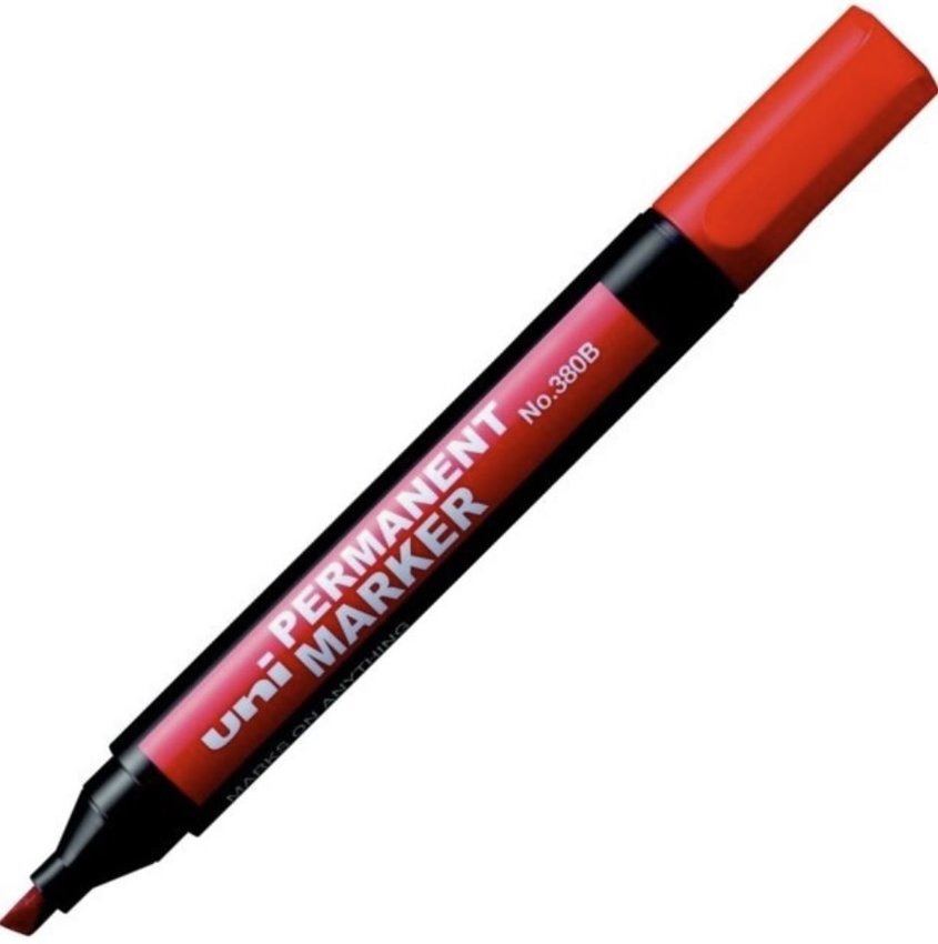 Marker Permanentny Uni 380B Ścięty Czerwony