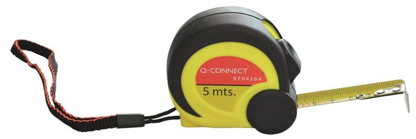 Miarka Metalowa Q-Connect Zwijana 19mmx5M Czarno-Żółta