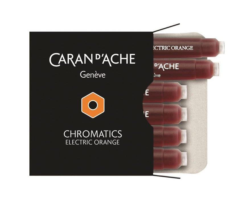 Naboje Caran D'Ache Chromatics Electric Orange 6Szt. Pomarańczowe