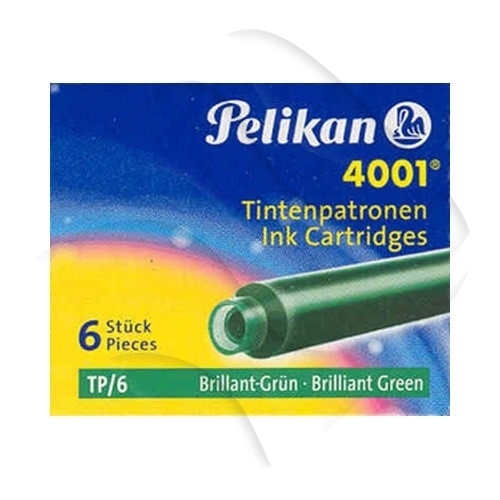 Naboje Pelikan 4001 Krótkie 6szt. Zielone