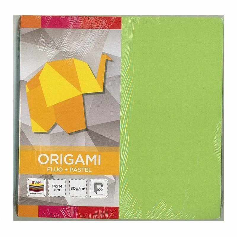 Origami 14x14cm Fluo+Pastele 100szt /Interdruk