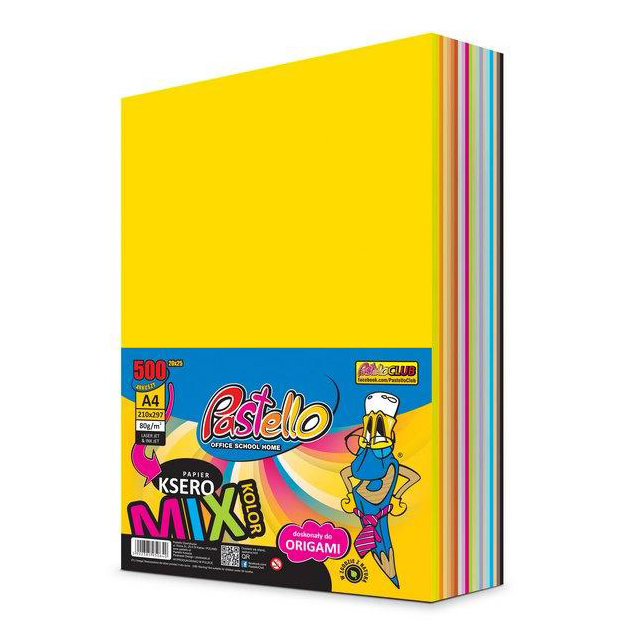 Papier Xero A4 80g A'500 20 Kolor Mix /Pastello