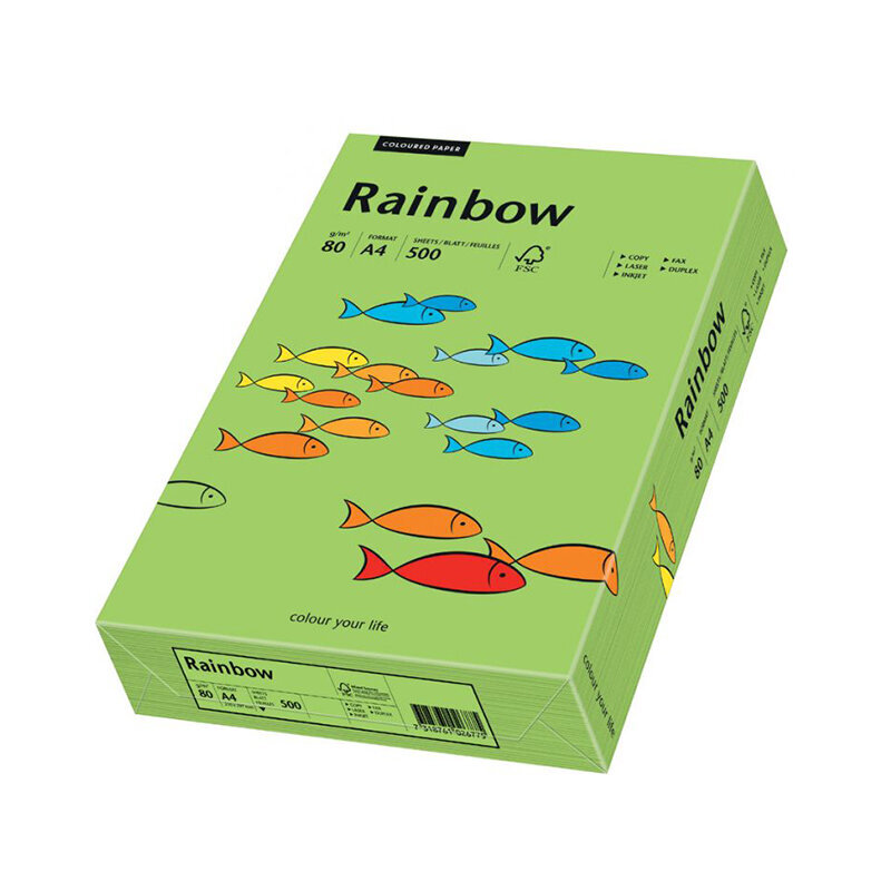 Papier Xero Rainbow A4 80g Jasny Zielony R74