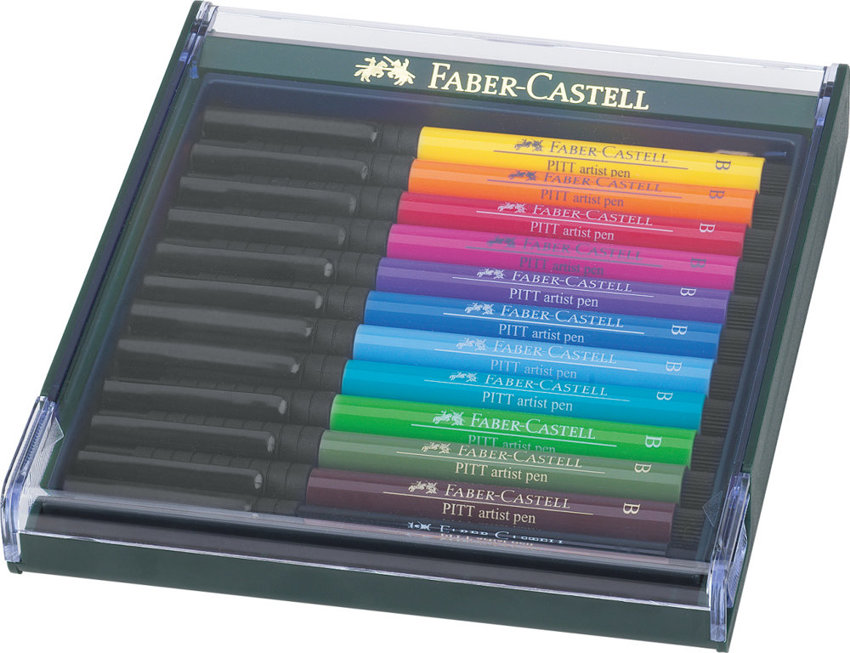 Pitt Artist Pen Brush Zestaw 12 szt. Kolory Podstawowe Faber-Castell