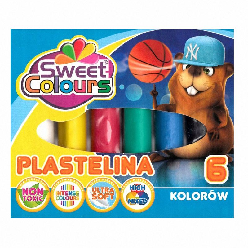 Plastelina 6 kol Okrągła Sweet Colours /Koma-Plast