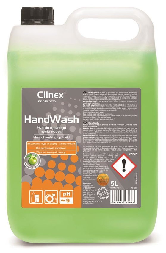 Płyn Clinex Hand Wash 5L 77-051 Do Ręcznego Mycia Naczyń