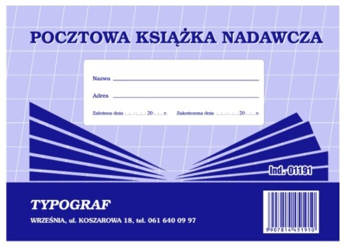 Pocztowa Książka Nadawcza A5 01191 /Typograf