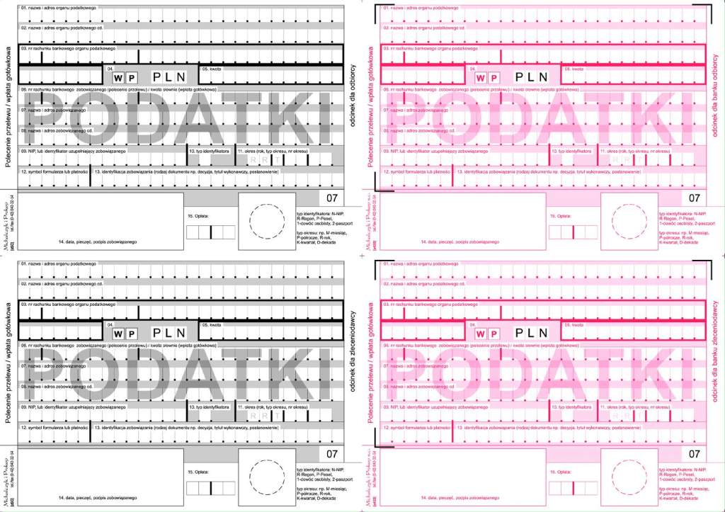 Polecenie Przel. Podatki Do Nadr. (4-odc.) A'100 F-131-2 /MiP