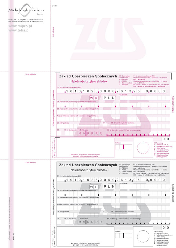 Polecenie Przel. ZUS Do Nadr. (2-odc.) A'500 F-101-3 /MiP