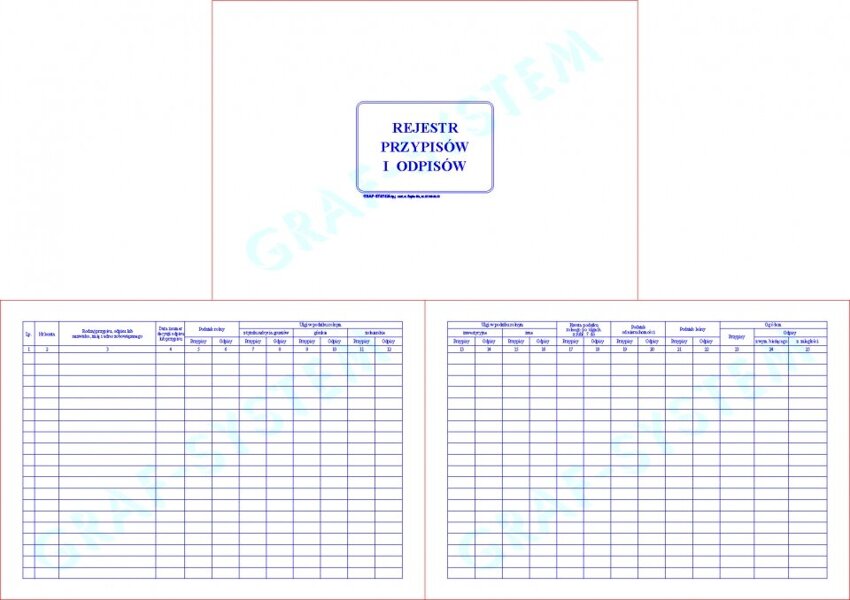 Rejestr Przypisów i Odpisów 34K /Graf