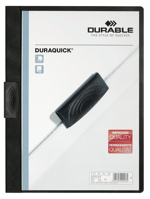 Skoroszyt Zaciskowy A4 PVC Duraquick Czarny /Durable 227001