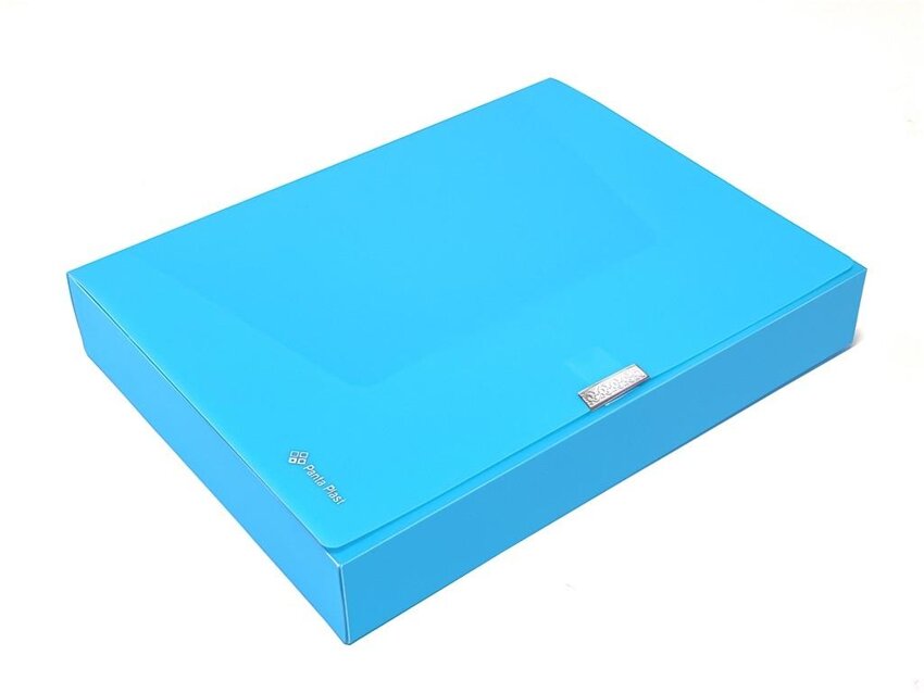 Teczka A4 box neon 55 mm niebieska /  Panta Plast