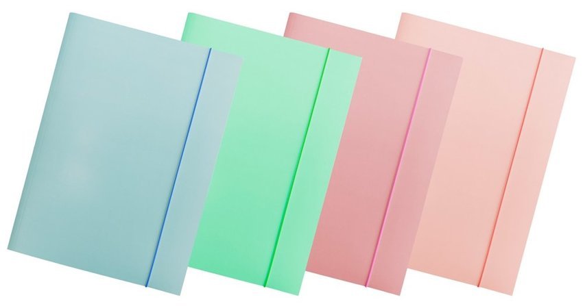 Teczka Z Gumką Office Products Pastel Lakier A4 Mix Kolorów 4szt.