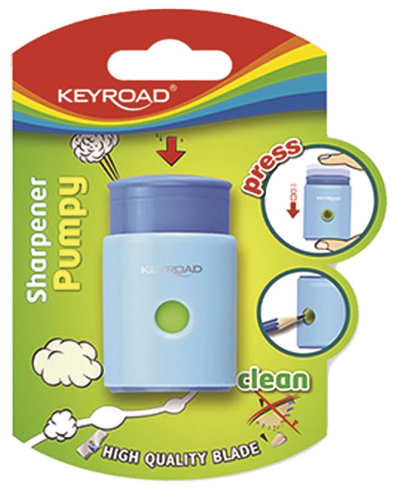 Temperówka Keyroad Pumpy-Up Plastikowa Pojedyncza Blister Mix Kolorów