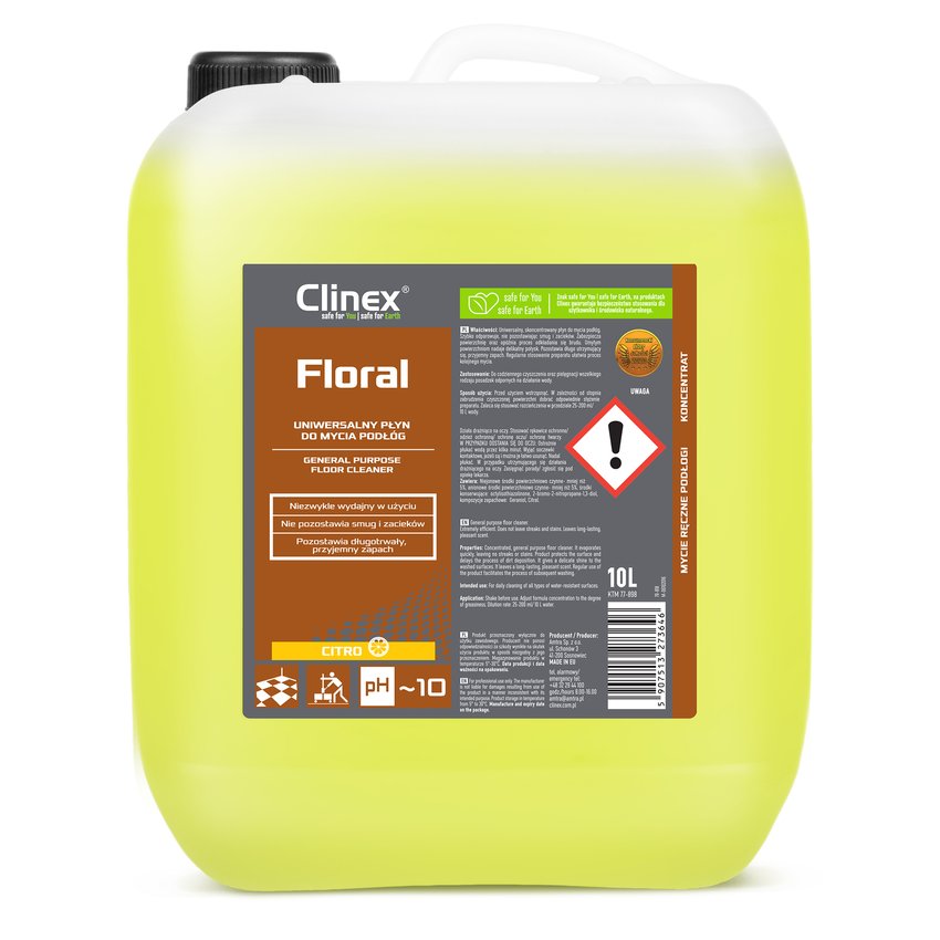 Uniwersalny płyn do mycia podłóg Clinex Floral Citro 10l 77-898