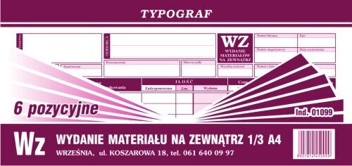 WZ 1/3 A4 Wielok. Poziom 01099 /Typograf