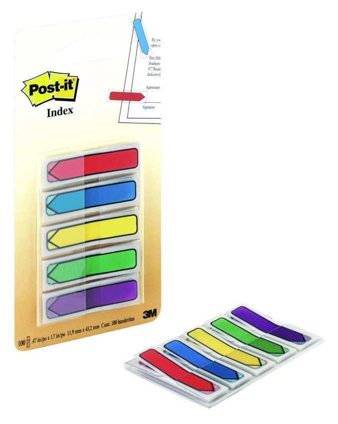 Zakładki Indeksujące Post-It (684-Arr1) Pp 12X43Mm Strzałka 5X20 Kart. Mix Kolorów