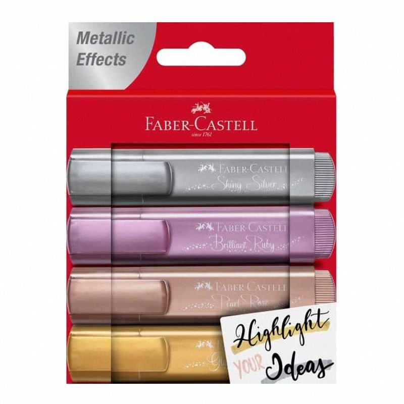 Zakreślacz Faber Castell 4kol Metaliczny