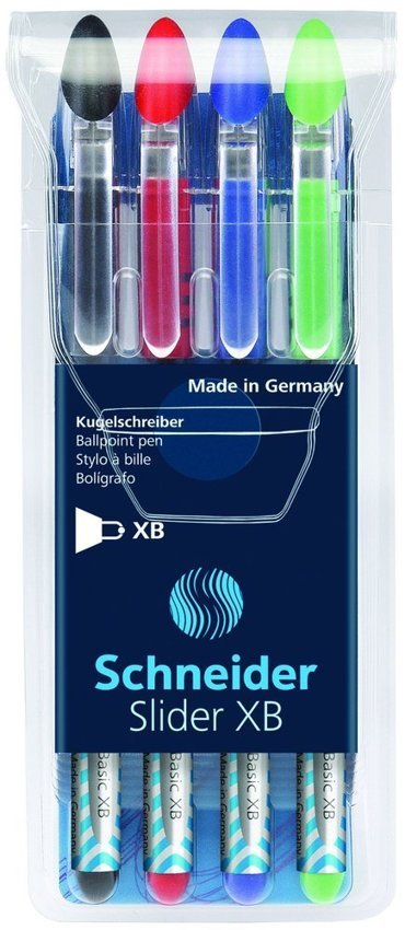Zestaw Długopisów Schneider Slider Basic Xb 4 Szt. Miks Kolorów Podstawowych