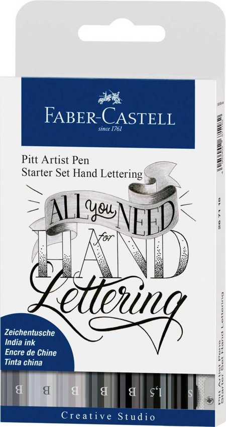 Zestaw Startowy Pitt Artist Pen Handlettering+Akcesoria 9 Elementów Faber-Castell