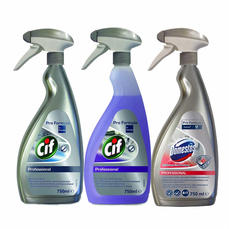 Zestaw do Czyszczenia 6x750ml Pro Formuła Cif i Domestos